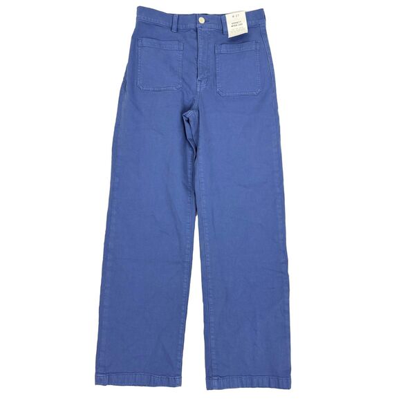 MADEWELL Emmett Wide-Leg Pant 27 Delphinium Blue Patch Pockets NWT B22 - Picture 2 of 6